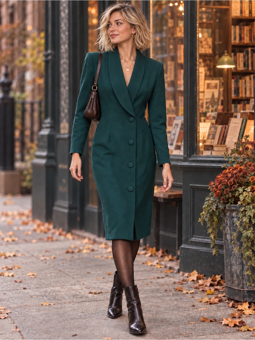 Vintage Oberon Forest Green Belted Blazer Dress Size 6